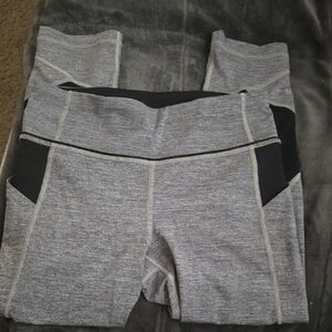 Lululemon Athletica Light Gray and Black Leggings